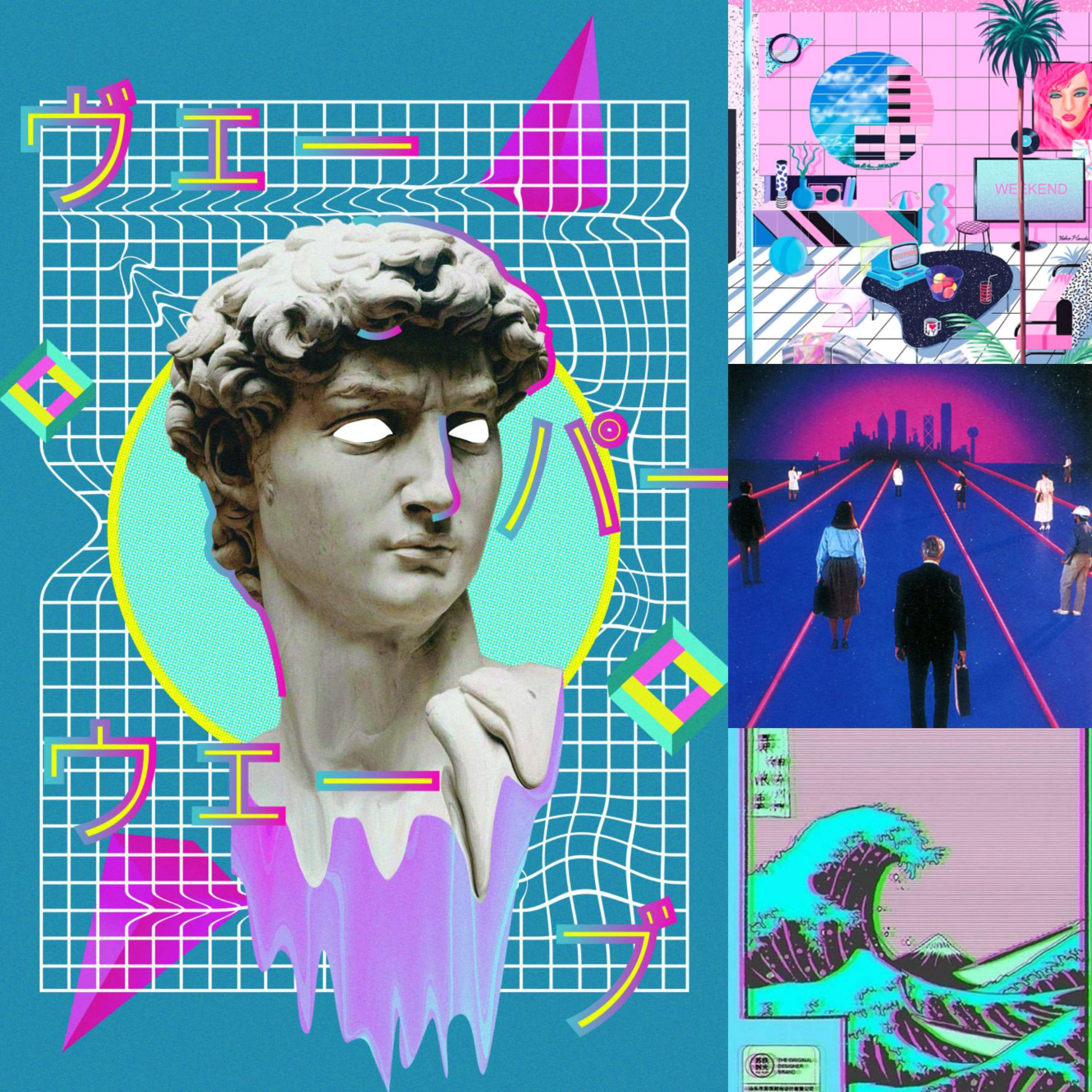 Vaporwave - A-Frame